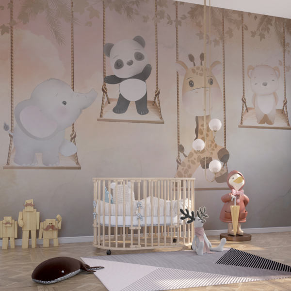 Zidni zid Životinja na ljuljačkama