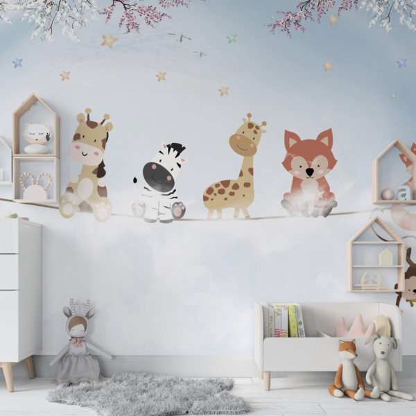 Zidni mural Životinje na užetu