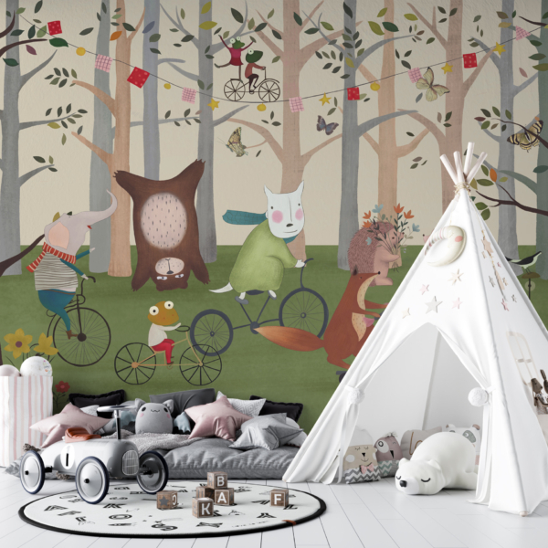 Zidni zid Životinje na biciklima