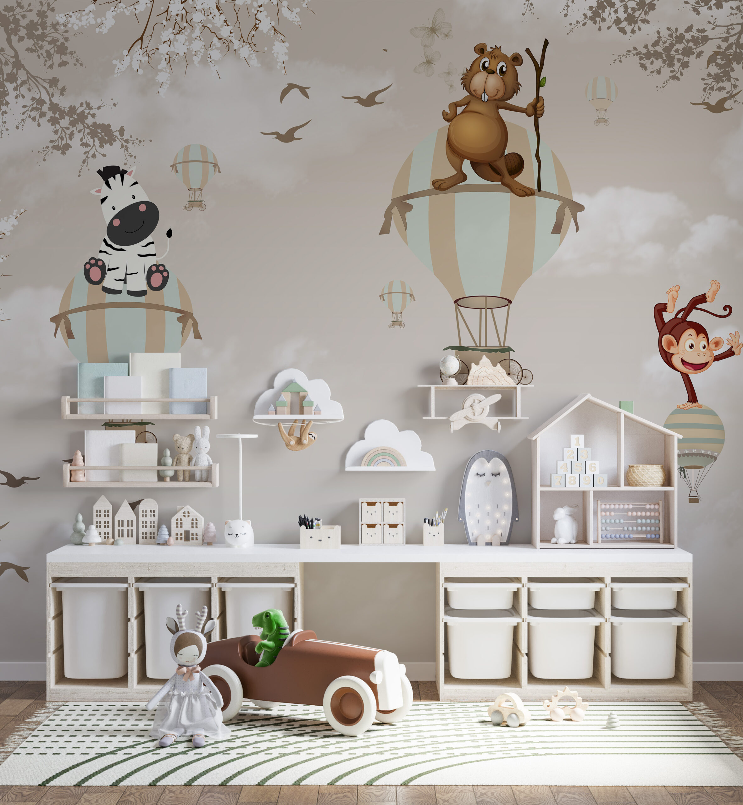 Zidni mural Životinje u letu