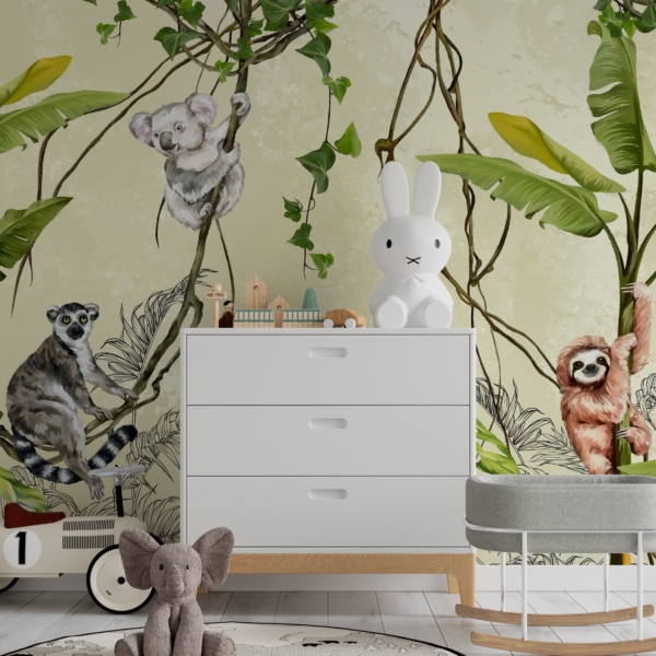 Zidni mural Životinje na Lijanama