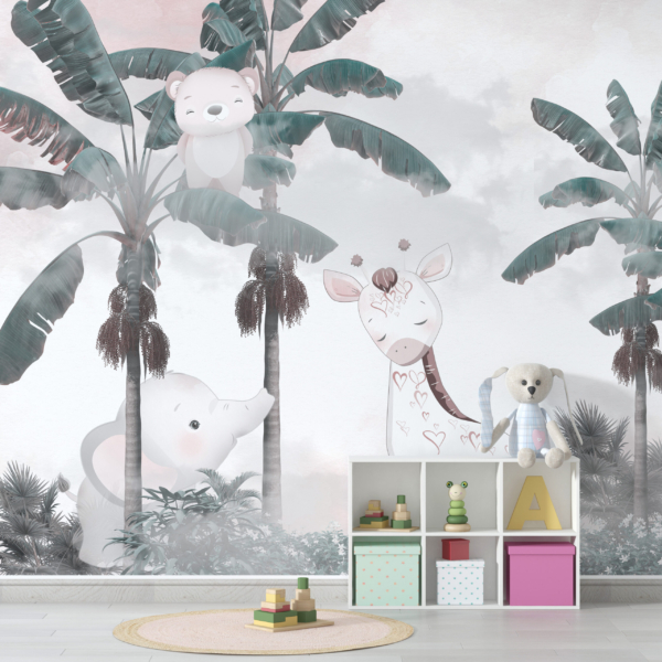 Zidni mural Životinje i palme