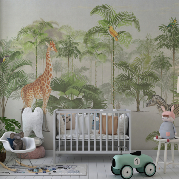 Zidni mural Žirafa u zelenom