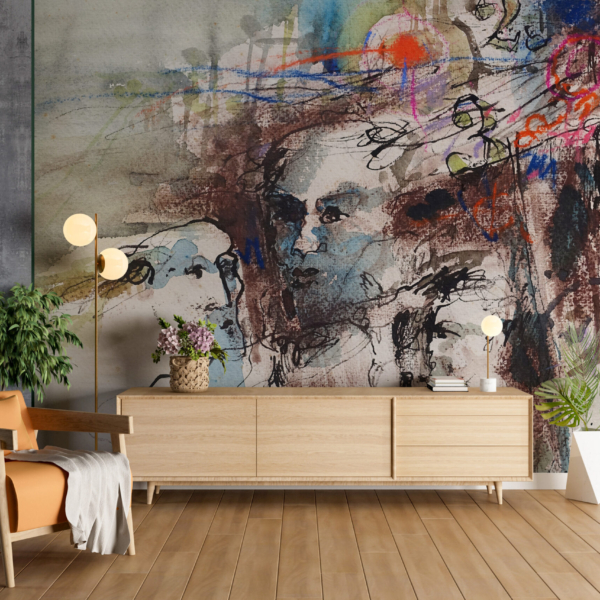 Apstraktna lica Zidni mural