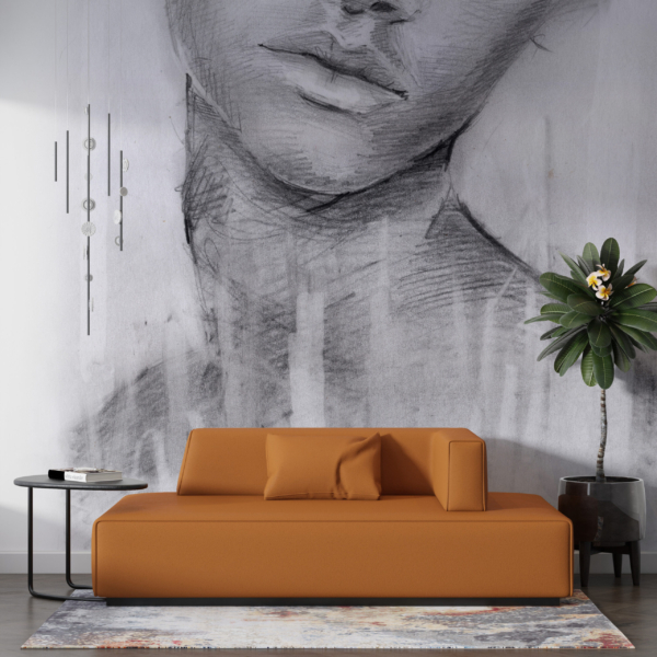 Zidni mural Žena Skica