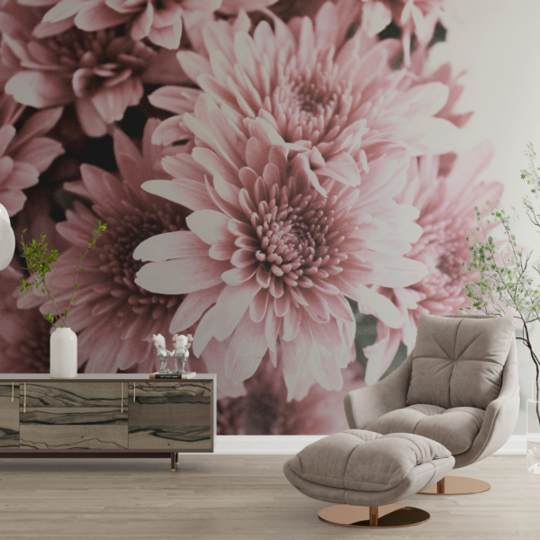 Zidni zidni zid Ružičasto cvijeće
