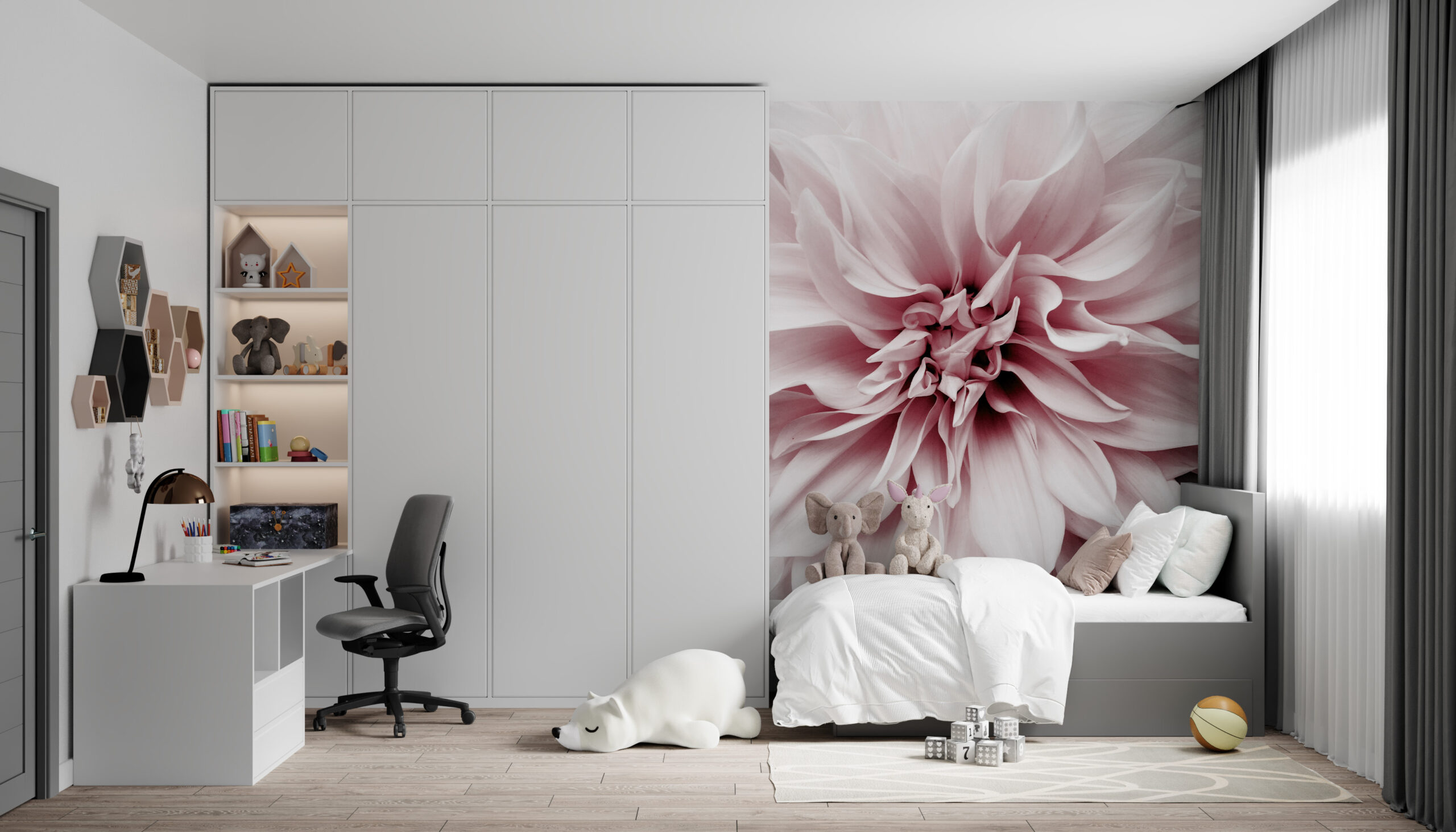 Cvijet u ružičastom zidnom zidu