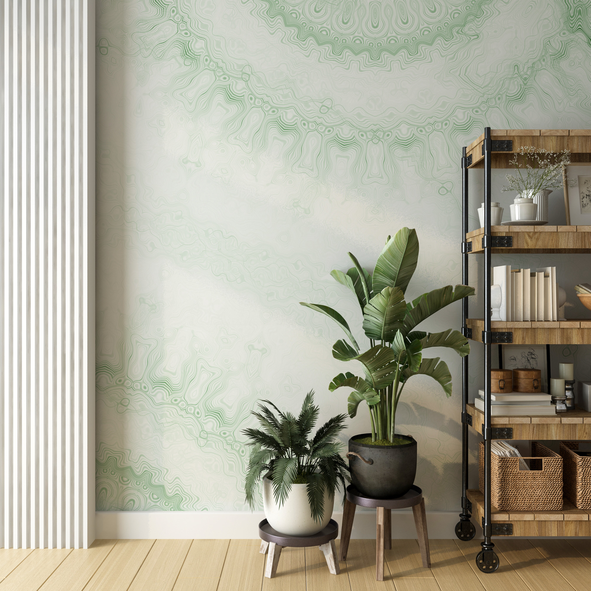 Zidni mural Green Mandala