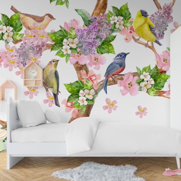 Zidni mural Ptice na grani stabla