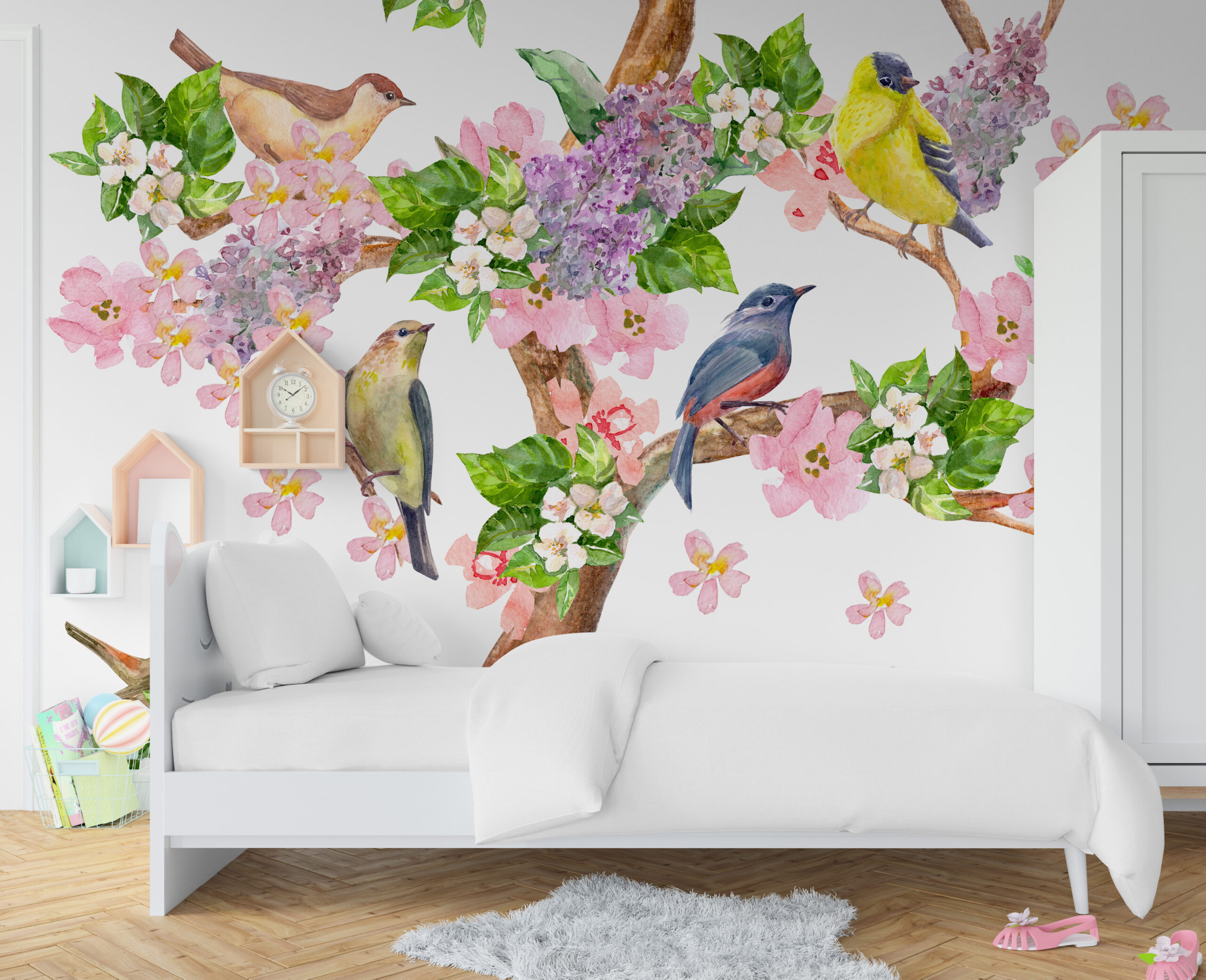 Zidni mural Ptice na grani stabla