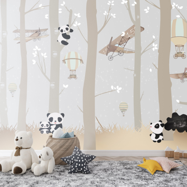 Zidni mural Happy Pandas