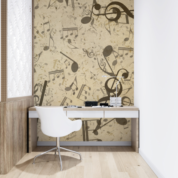 Zidni mural s notnim zapisima