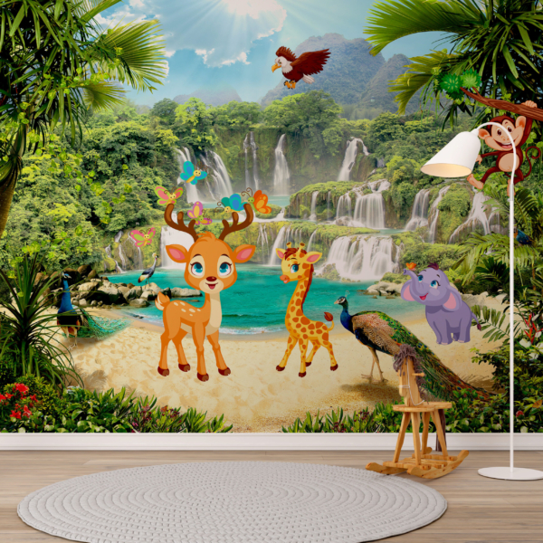 Zidni mural iz bajke u džungli