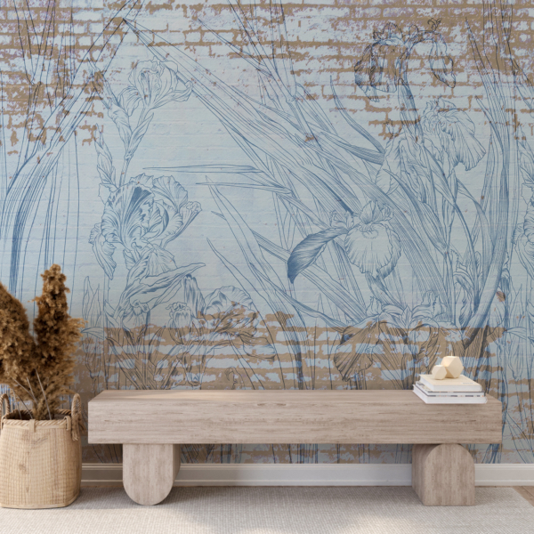 Zidni mural Plavo cvijeće