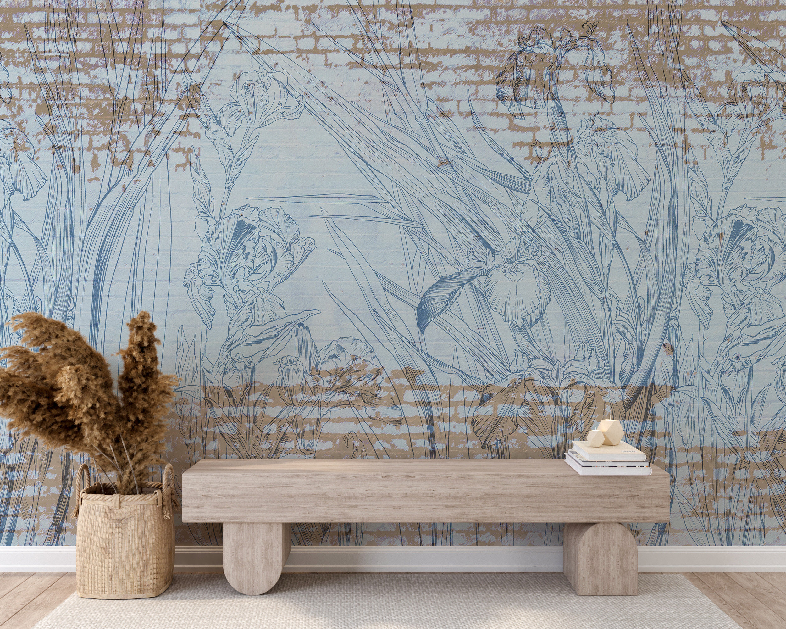 Zidni mural Plavo cvijeće