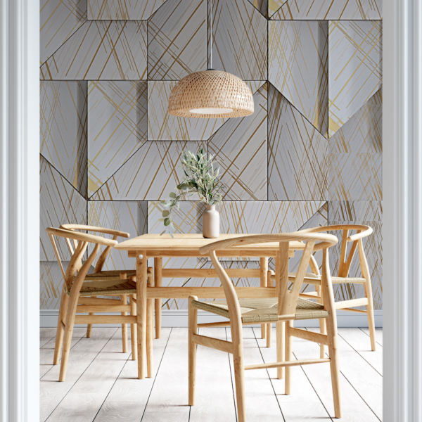 Geometrija u zlatnom zidnom zidu