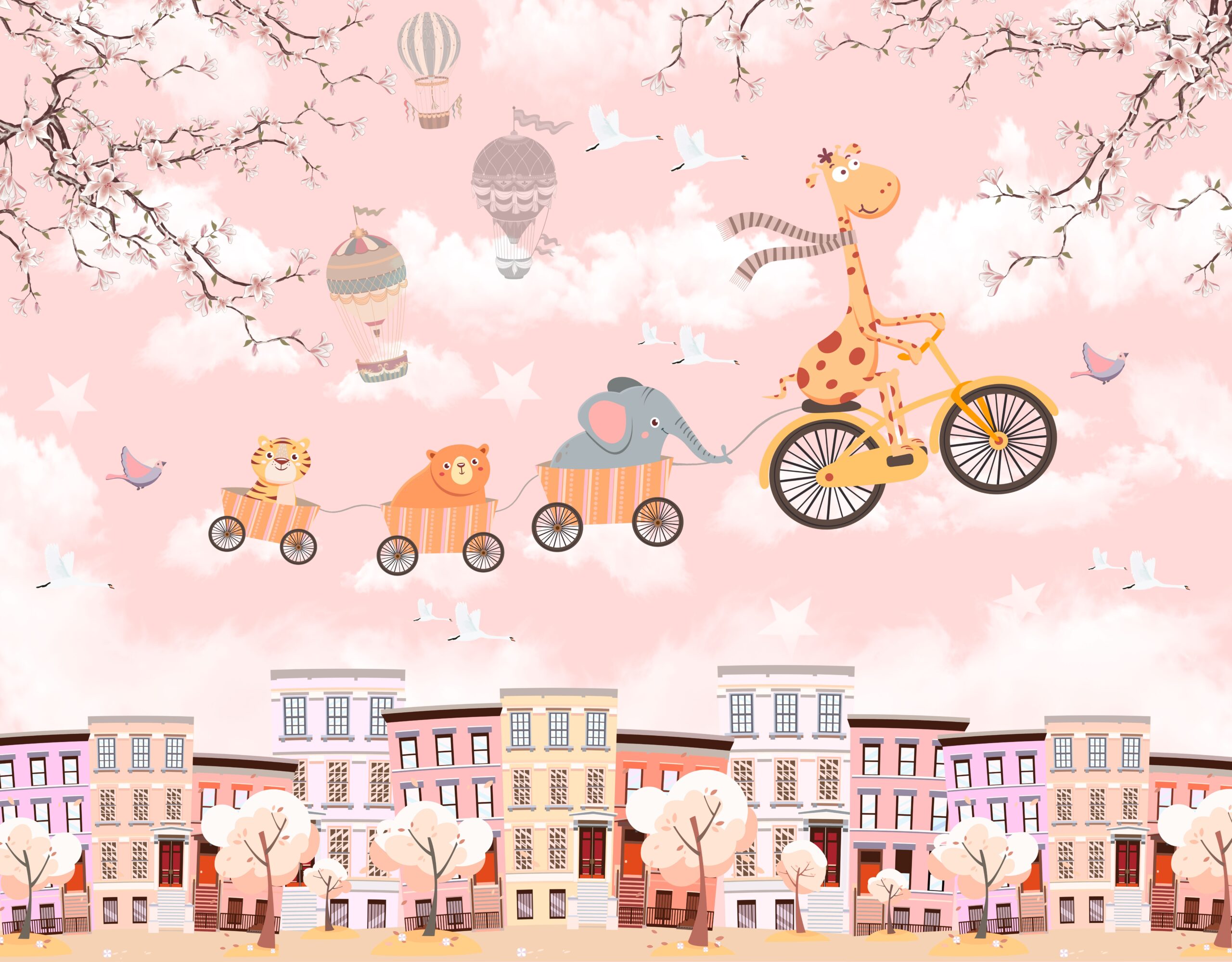 Children,Pictures,Of,Animals,On,A,Bicycle,For,Digital,Printing