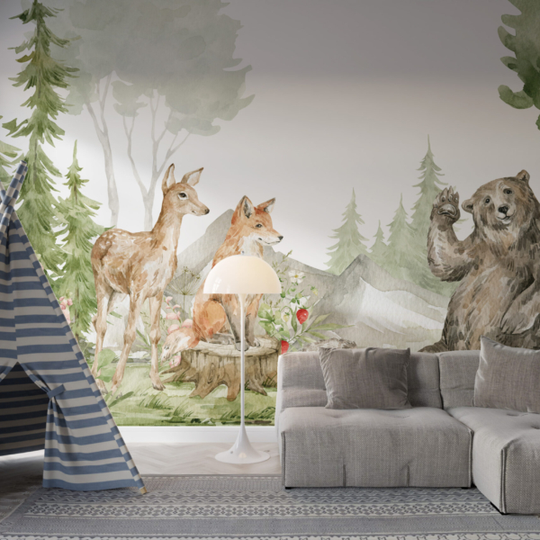 Zidni mural Šumske životinje