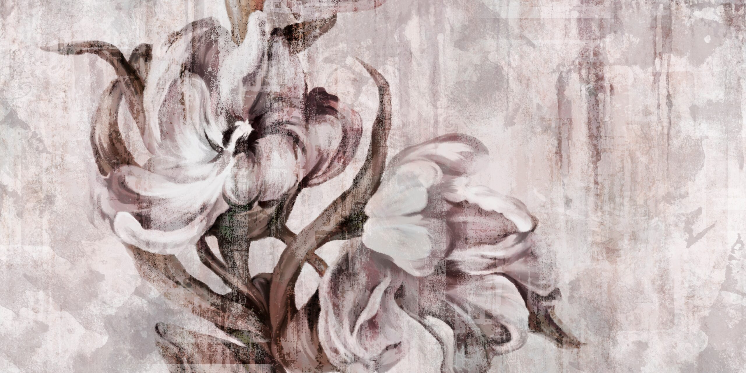 Drawn,Art,Tulips,On,A,Textured,Background,Wallpaper,For,A