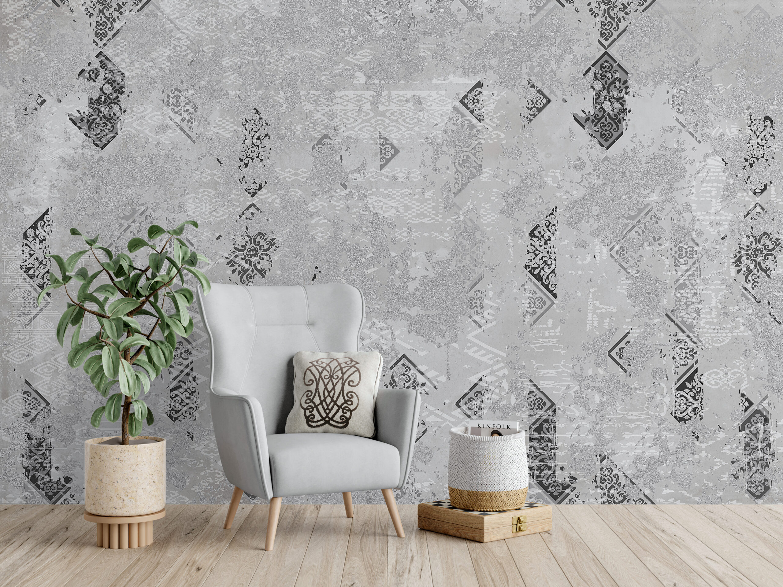 Zidna freska Grey Beige