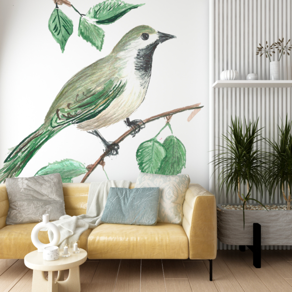 Zidni mural Ptica na grani drveta