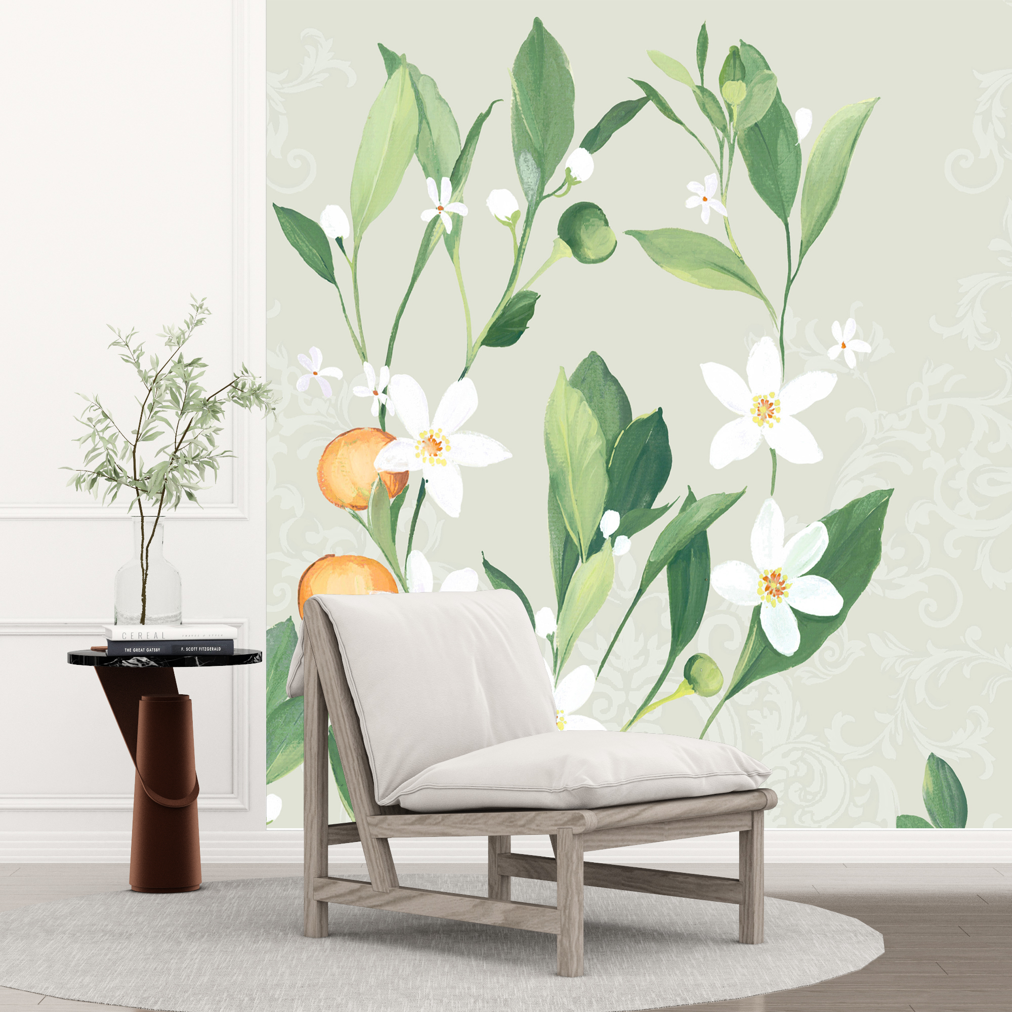 Bijeli i zeleni zidni zid