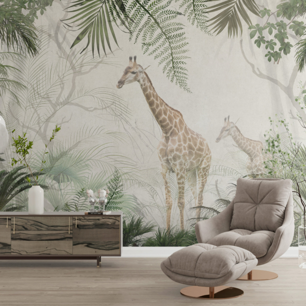 Zidni mural Žirafa u džungli