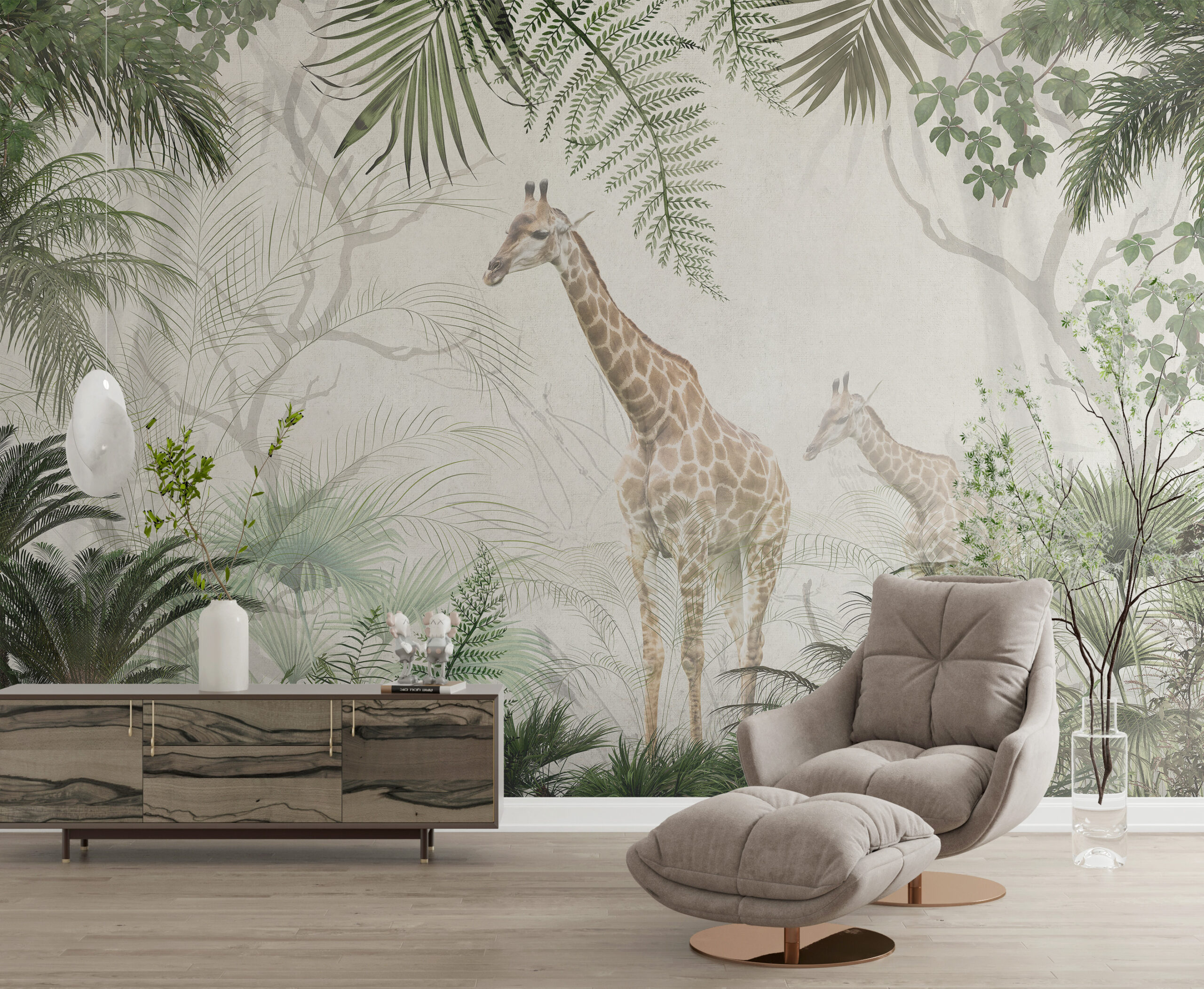 Zidni mural Žirafa u džungli