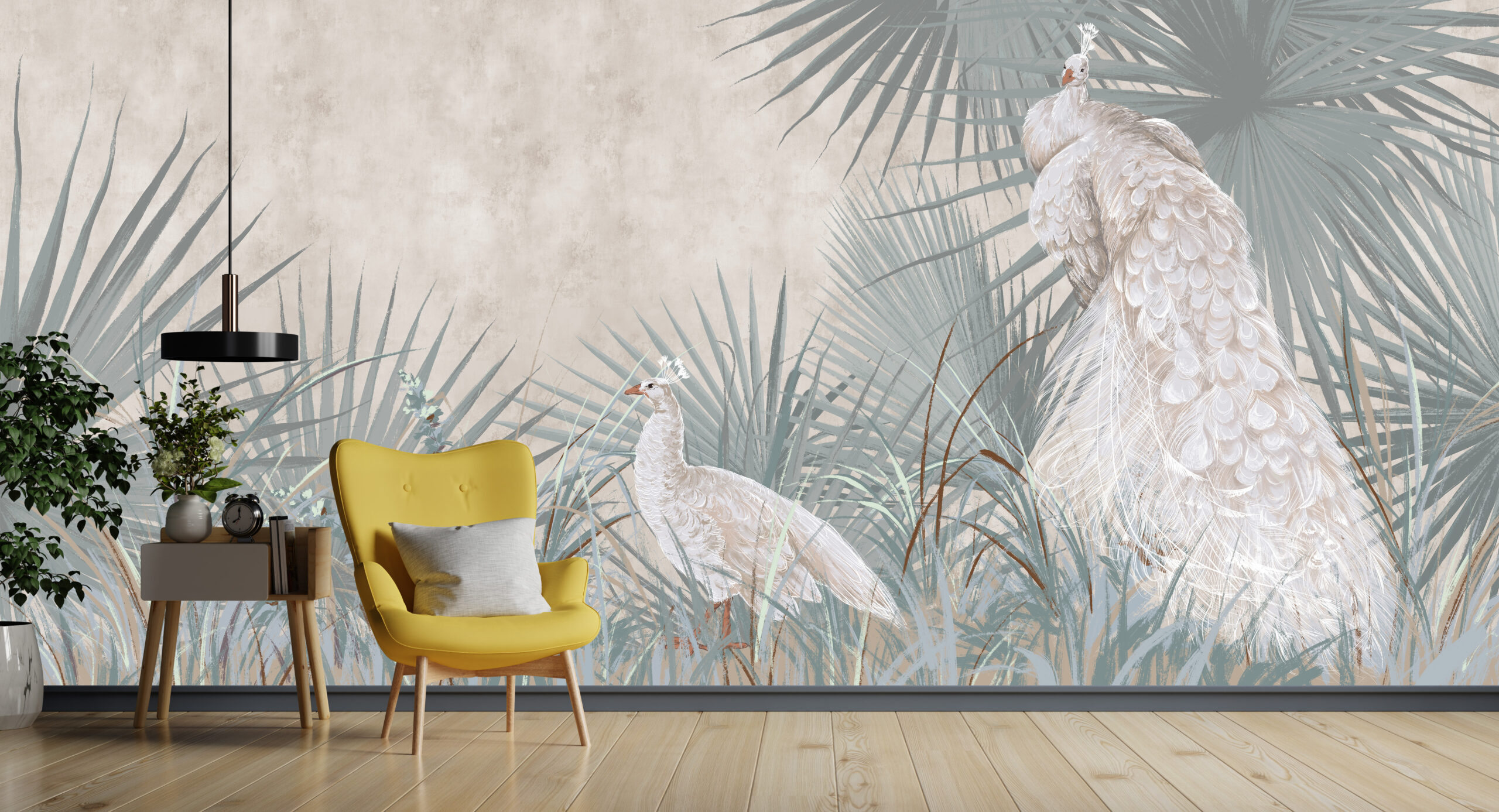 Zidni mural White Peacock