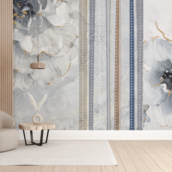 Zidni zidni zid s umjetničkim cvjetnim motivom