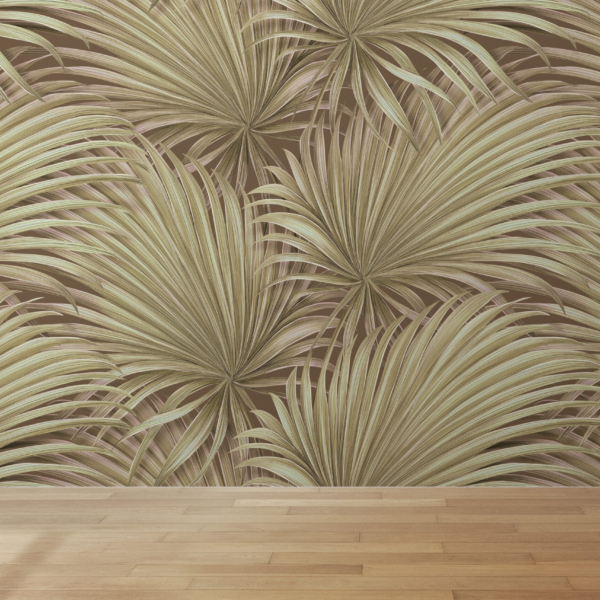 Zidni mural Zlatno tropsko lišće