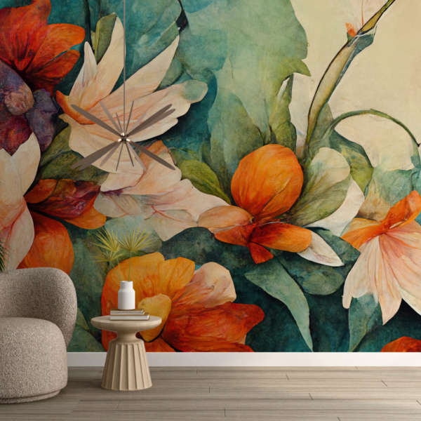 Zidni zidni zid cvijeća akvarela