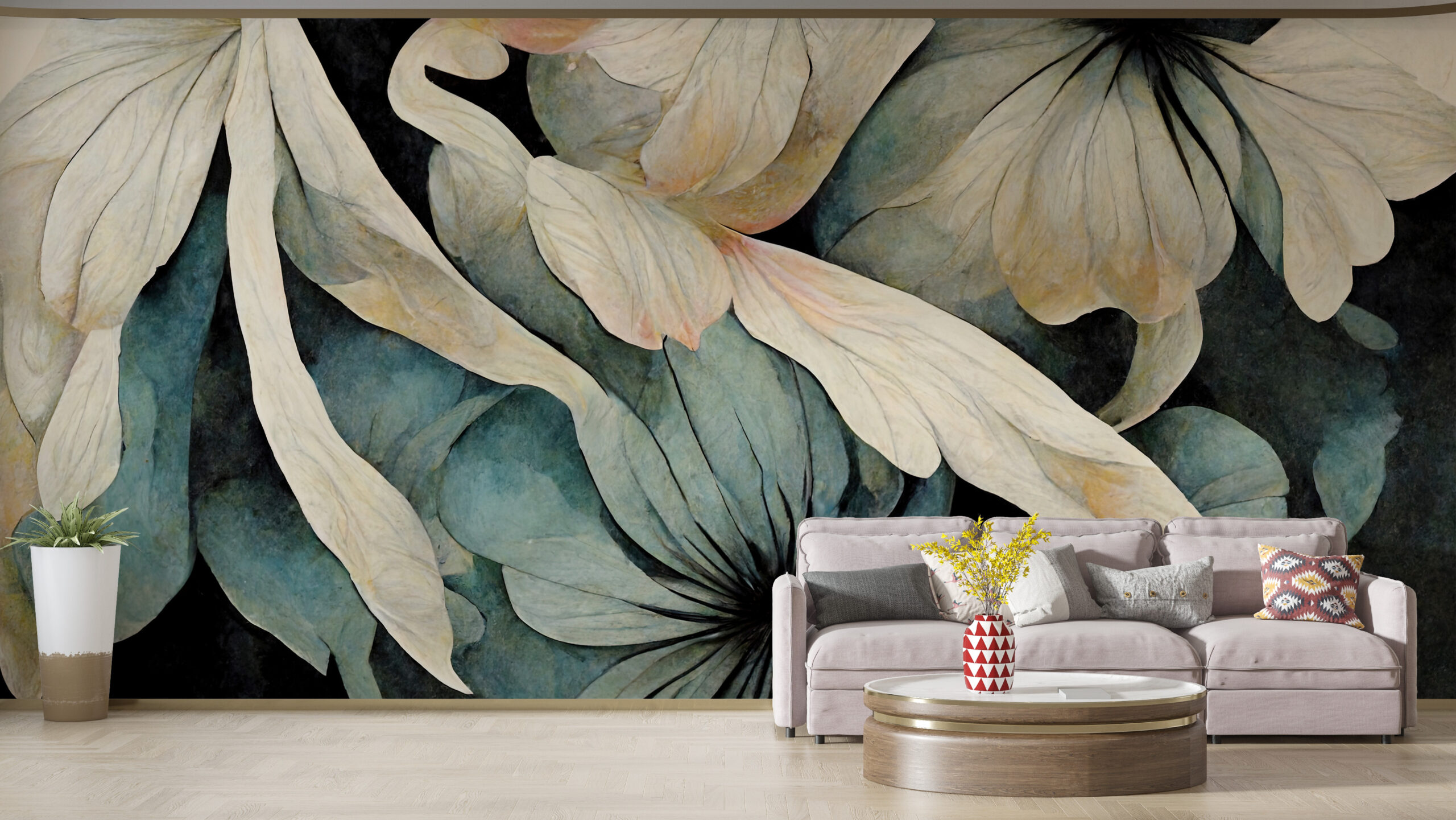 Zidni mural Bijeli ljiljani