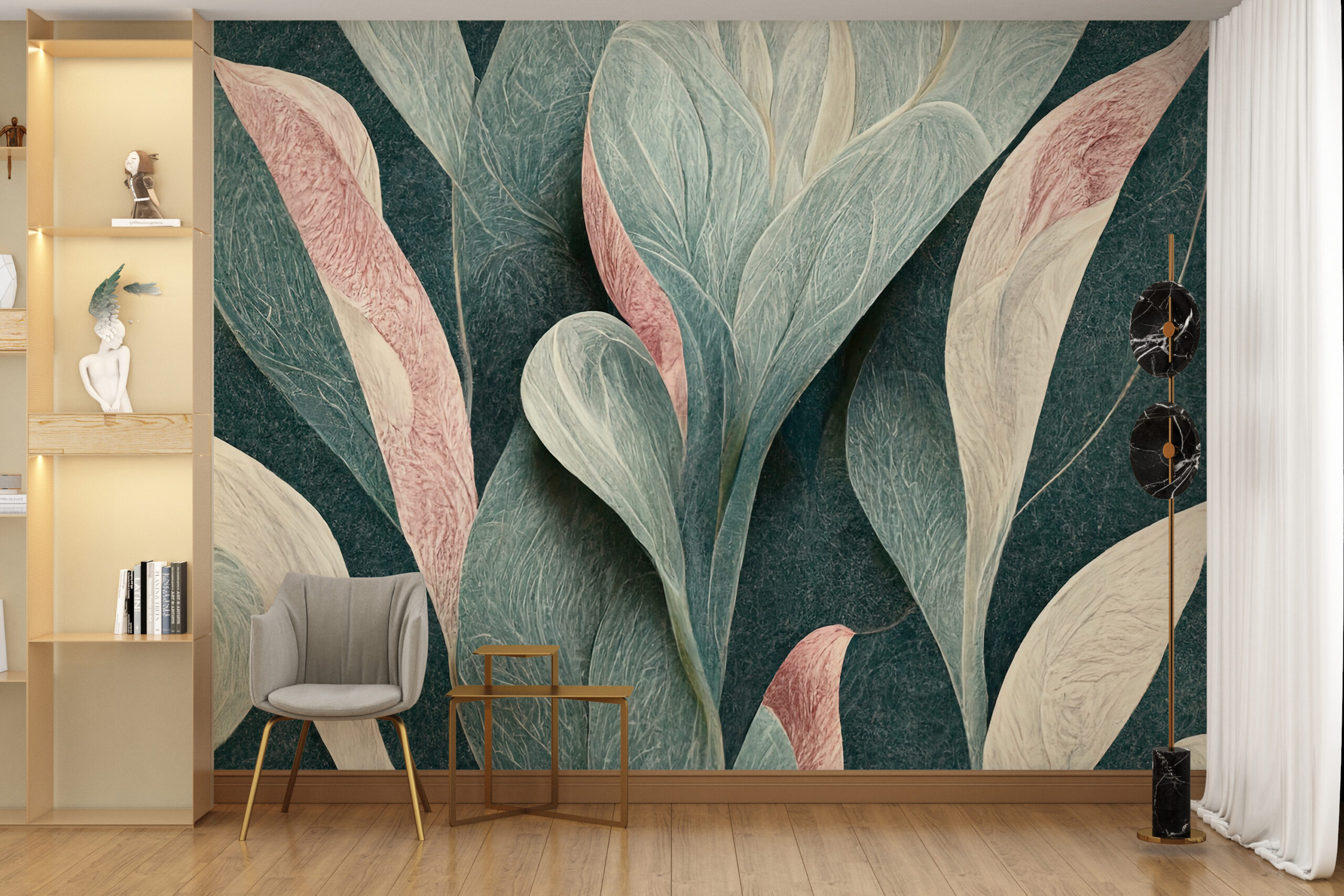 Zidni zidni zid Apstraktno lišće