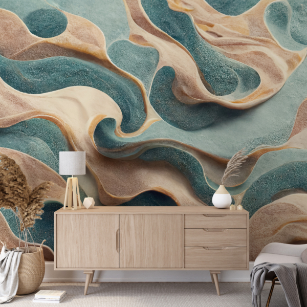 Zidni mural Zlatni valovi