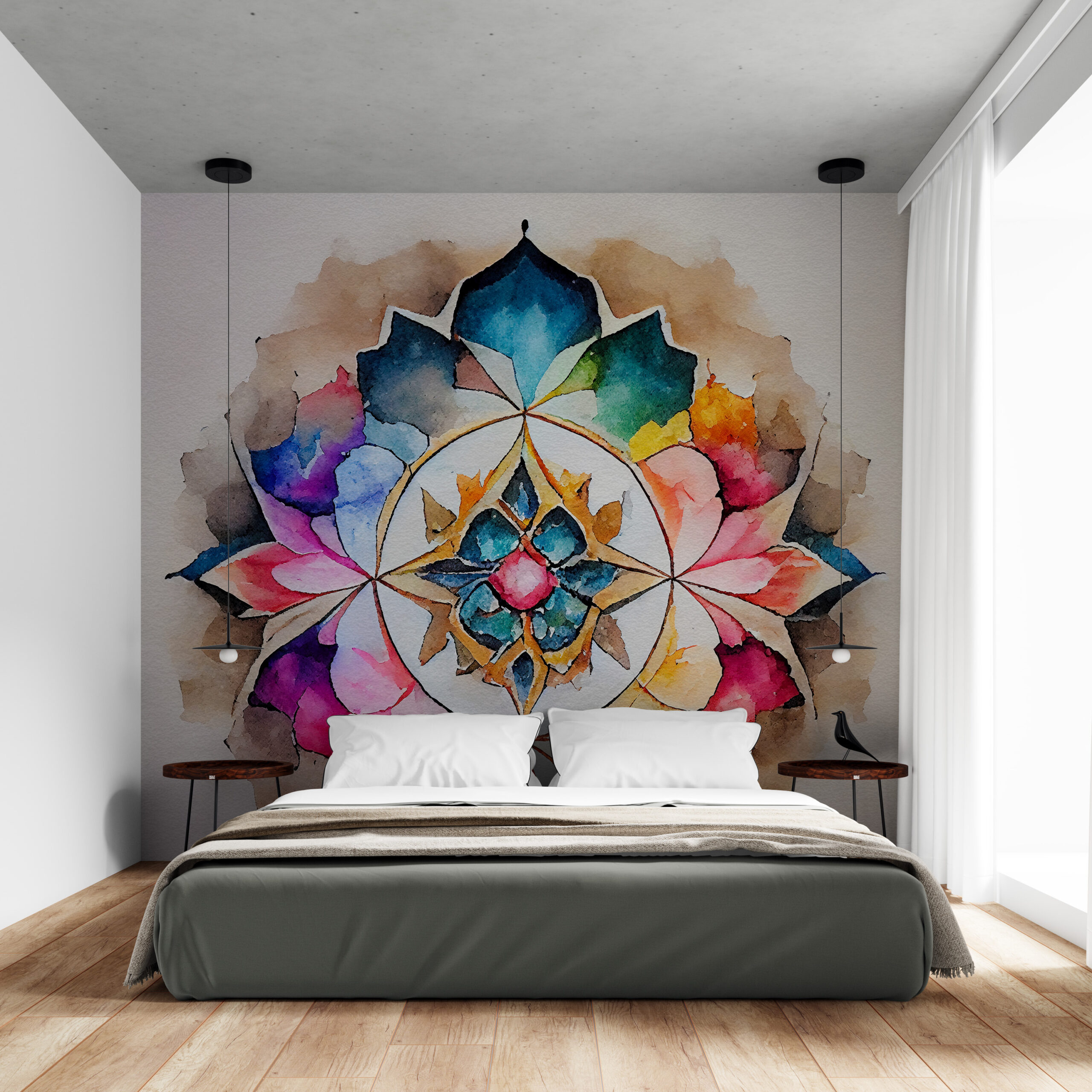 Zidni mural Rainbow Mandala