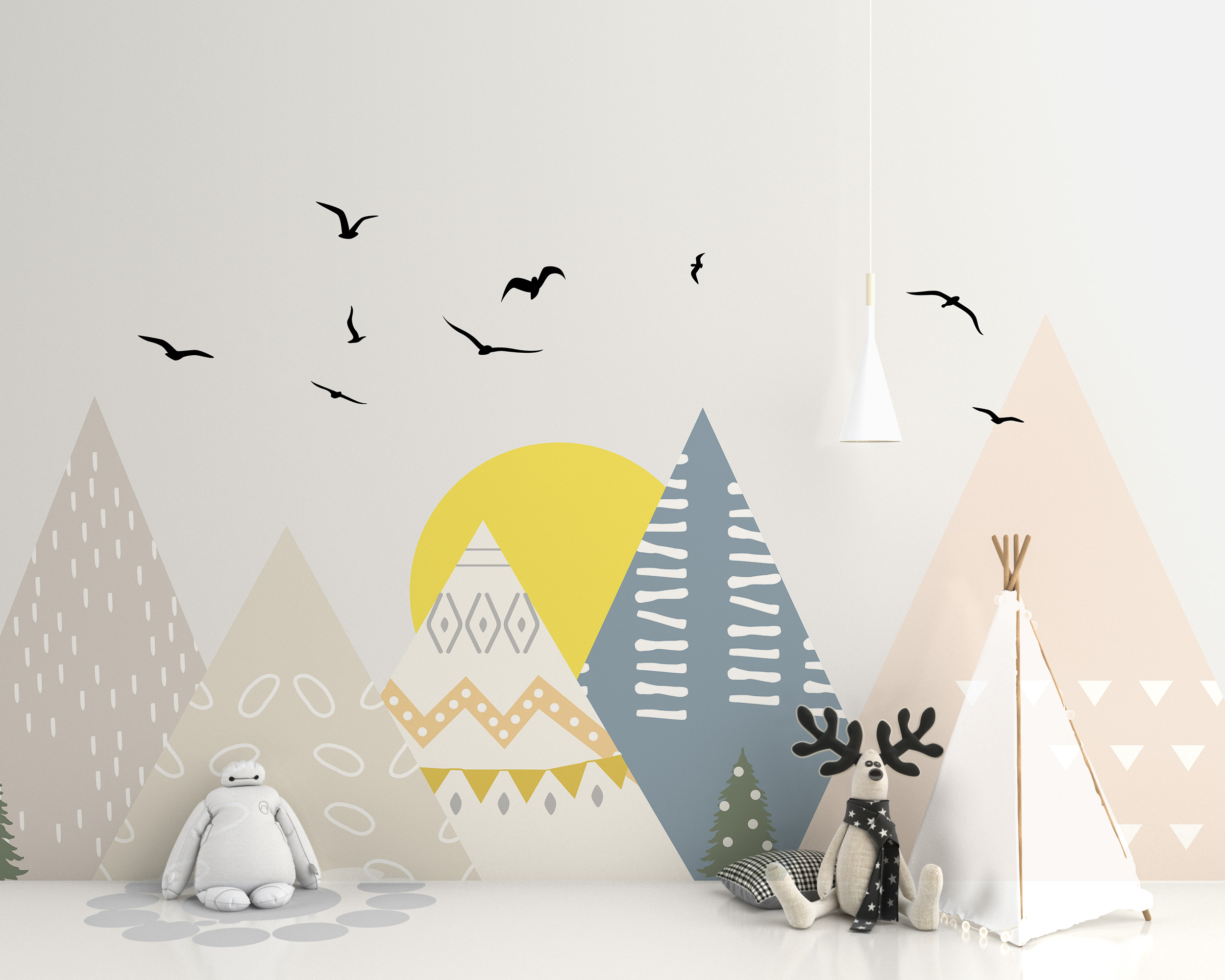 Zidni mural Pastelne planine