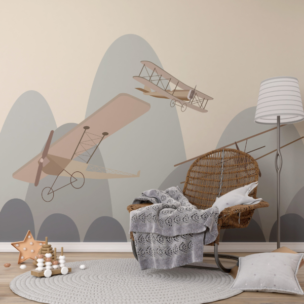 Zidni mural Avioni u planinama