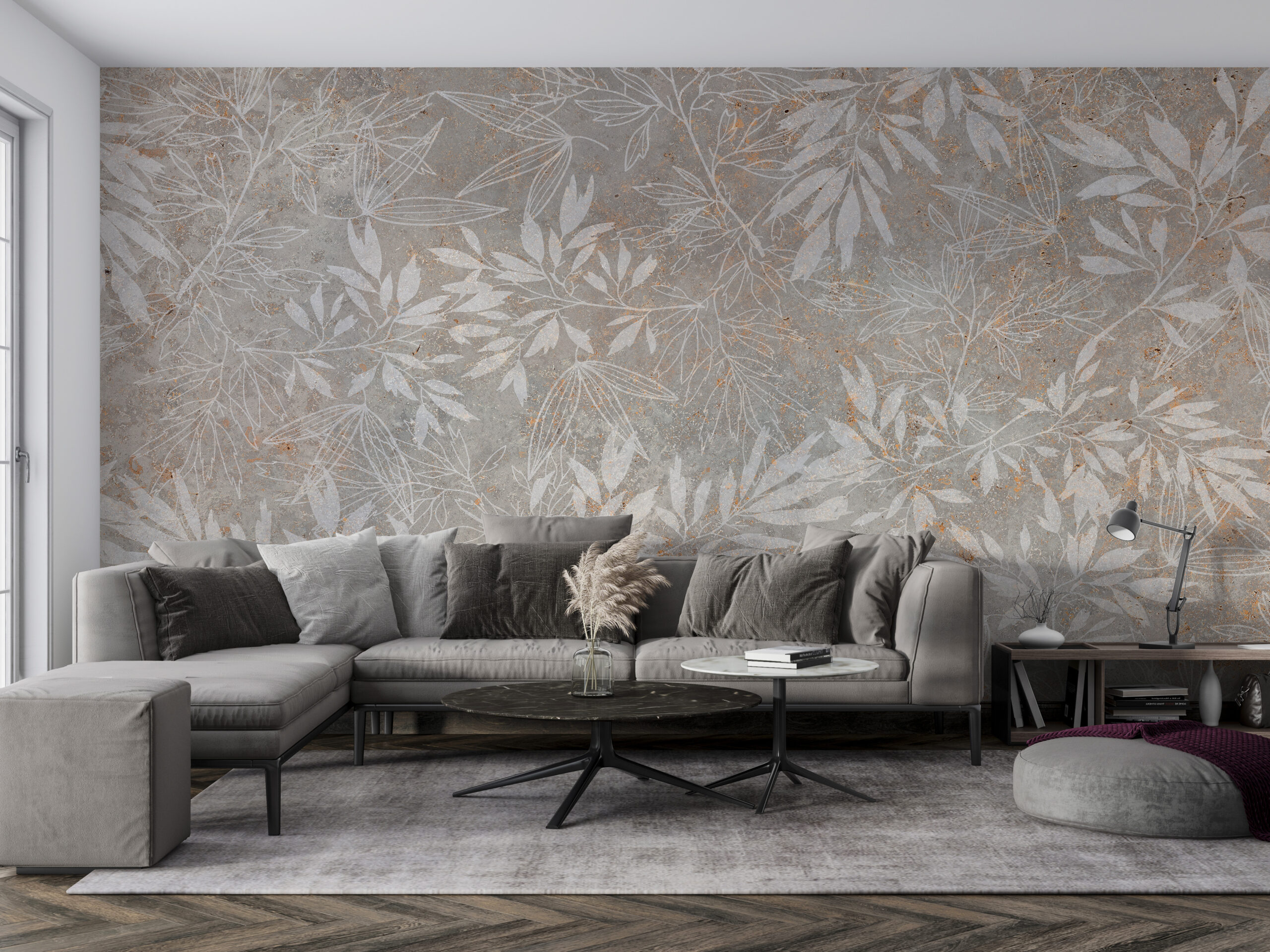 Zidna freska Nježno lišće