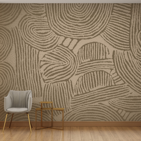 Smeđa i bež zidna slika