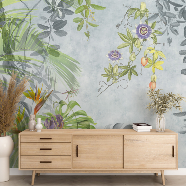 Zidni zidni zid Lišće i cvijeće