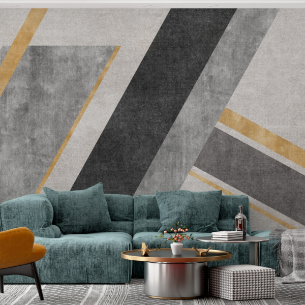 Zidne pruge u nijansama sive i zlatne