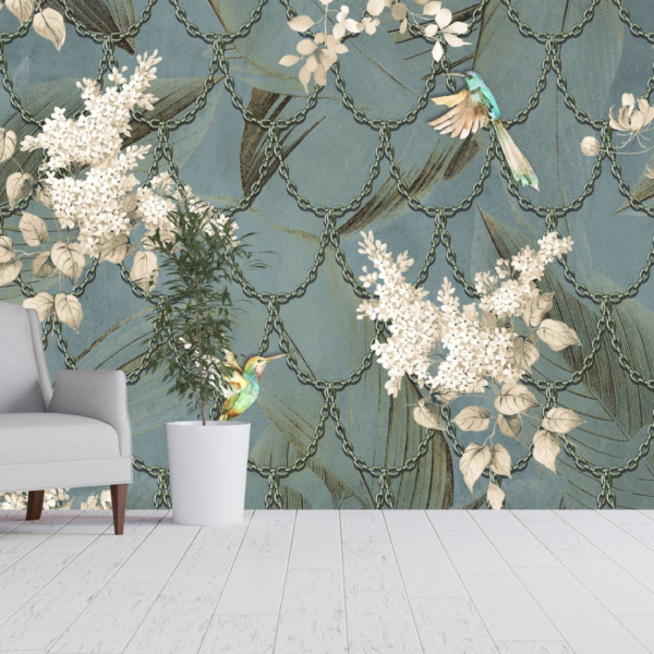 Tropska šuma iza zidnog zida lanaca