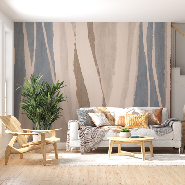 Zidni mural Pruge u nijansama smeđe i sive