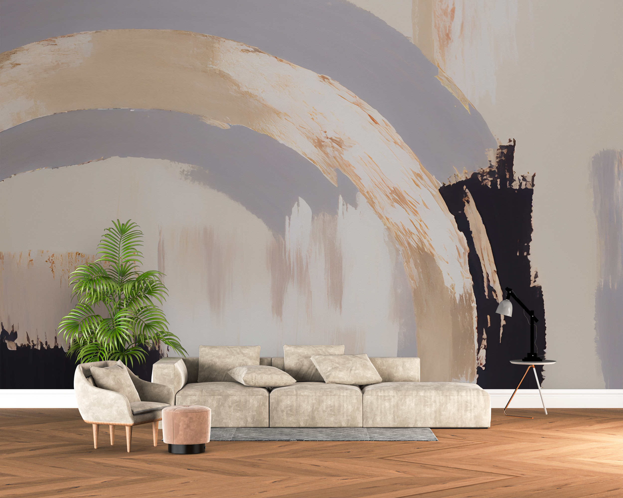 Oslikana apstraktna zidna stena