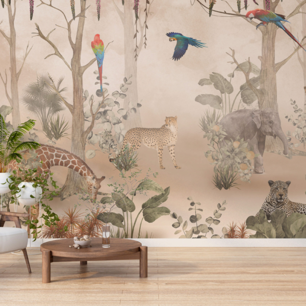 Zidni mural Wild Jungle Beige