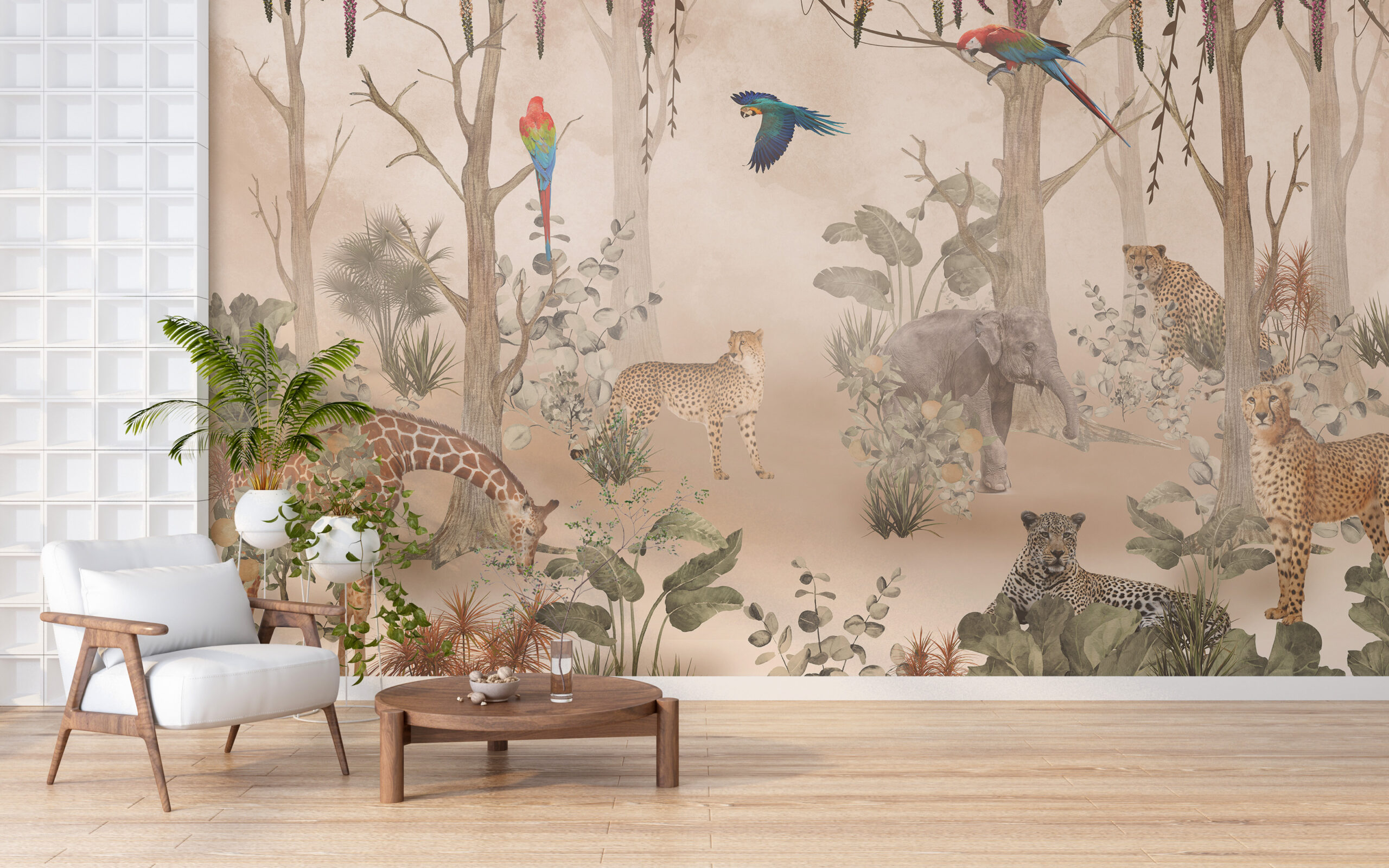 Zidni mural Wild Jungle Beige