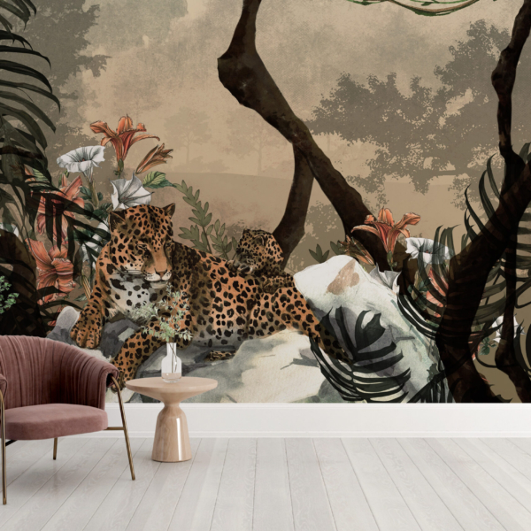 Zidni mural Gepard u džungli