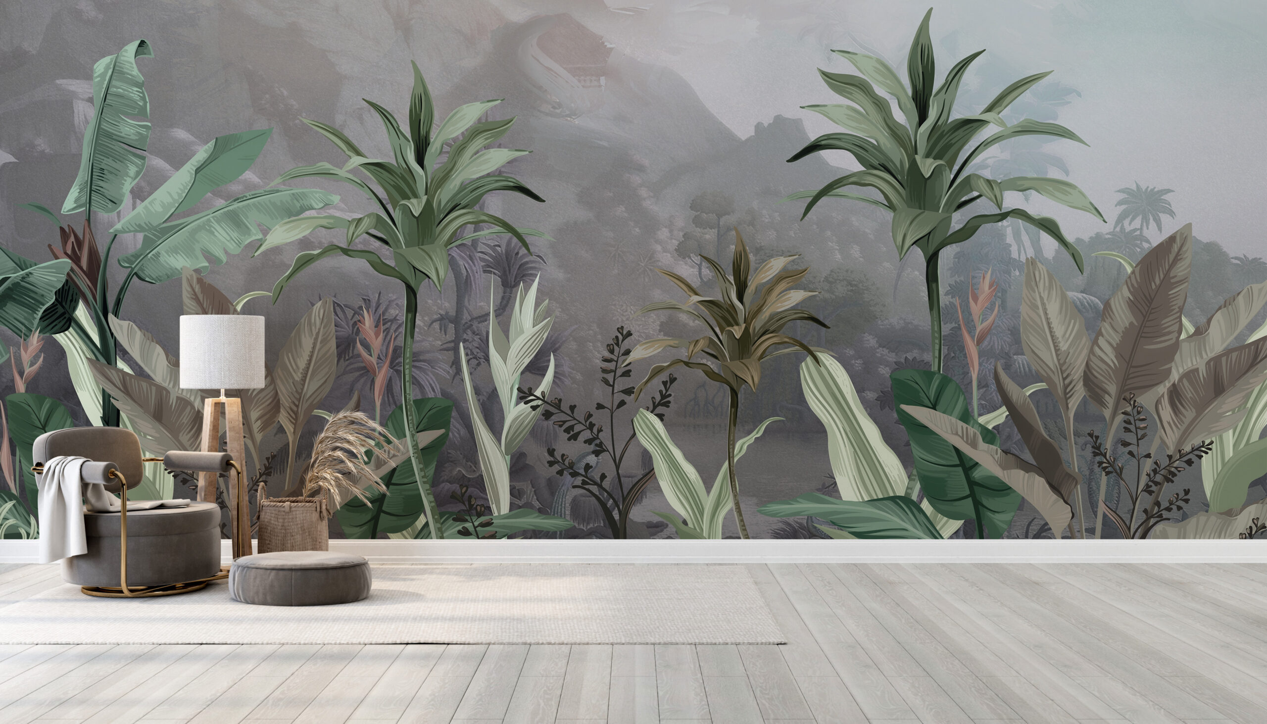 Tropski bež zidni mural