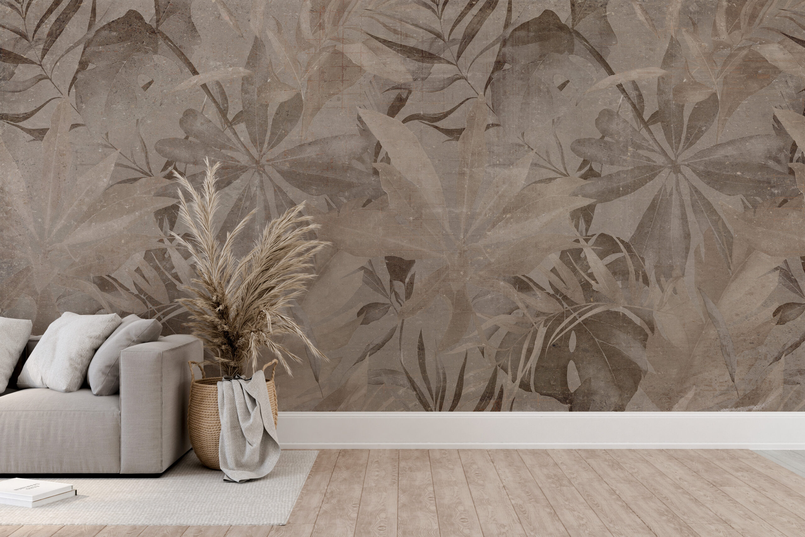 Lišće u bež i smeđoj boji